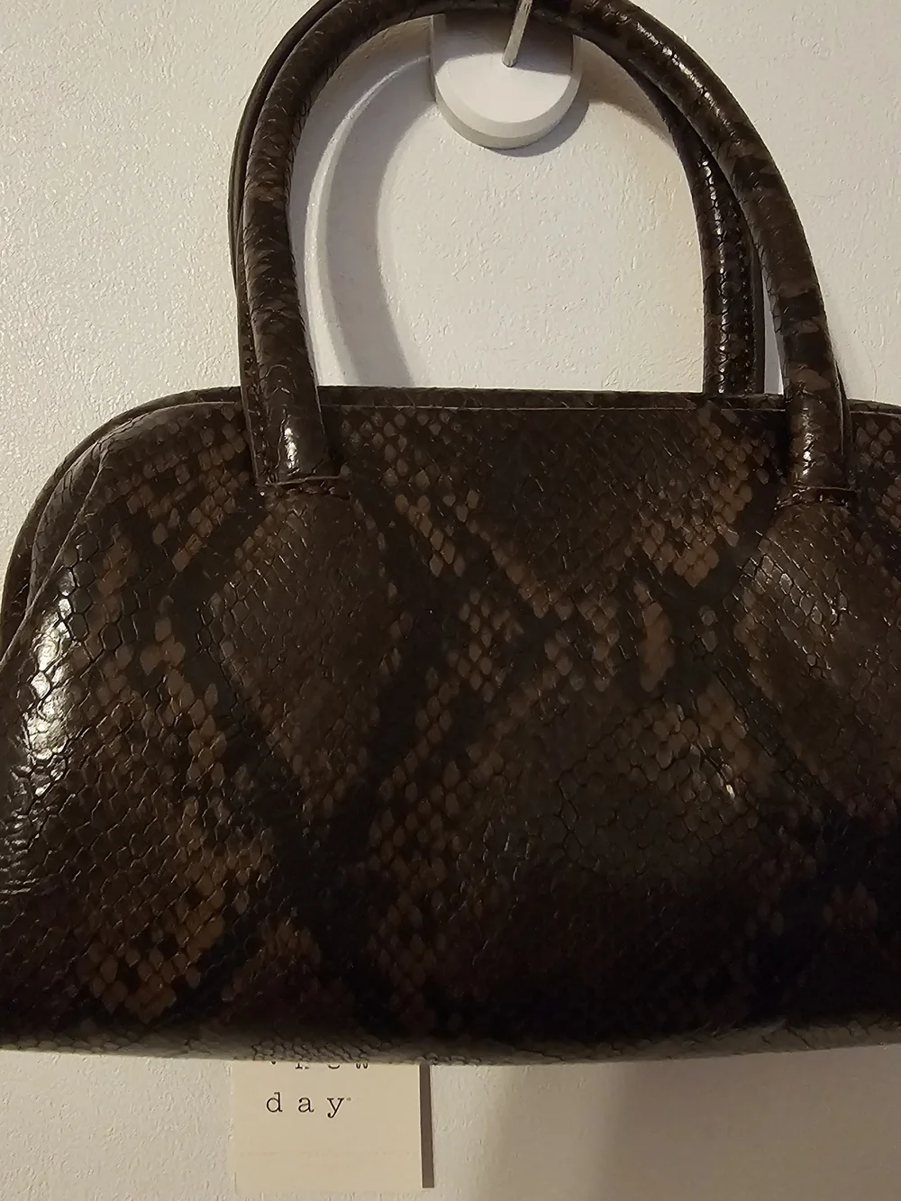 a new day Dark Brown Snake-Print Women's Handbag - NWT